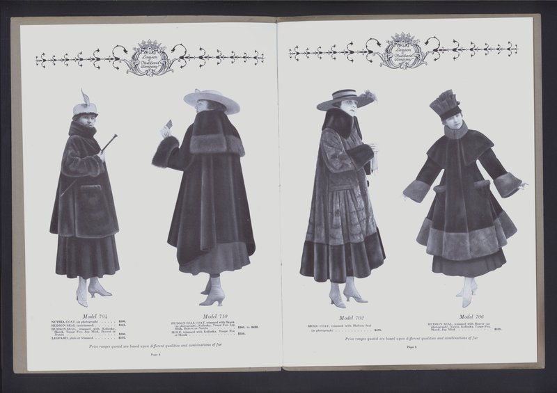 Twee-pagina spreiding uit The Theater of Fur Fashion door American Photographer (after)