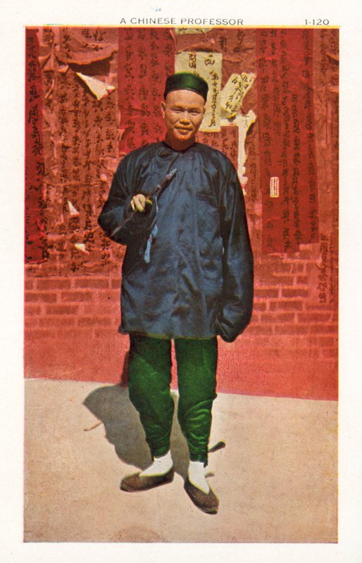 Een Chinese professor (gekleurde foto) door American Photographer