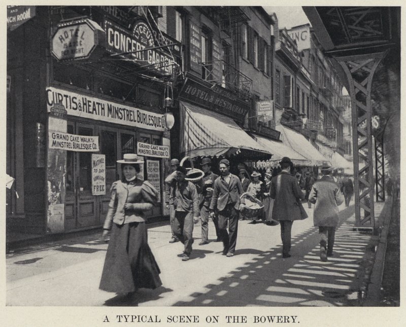 Een typisch tafereel op de Bowery door American Photographer