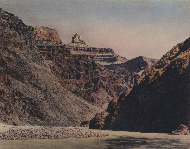 Grand Canyon van Arizona: Colorado-rivier, Bright Angel Trail (ingekleurde foto) door American Photographer