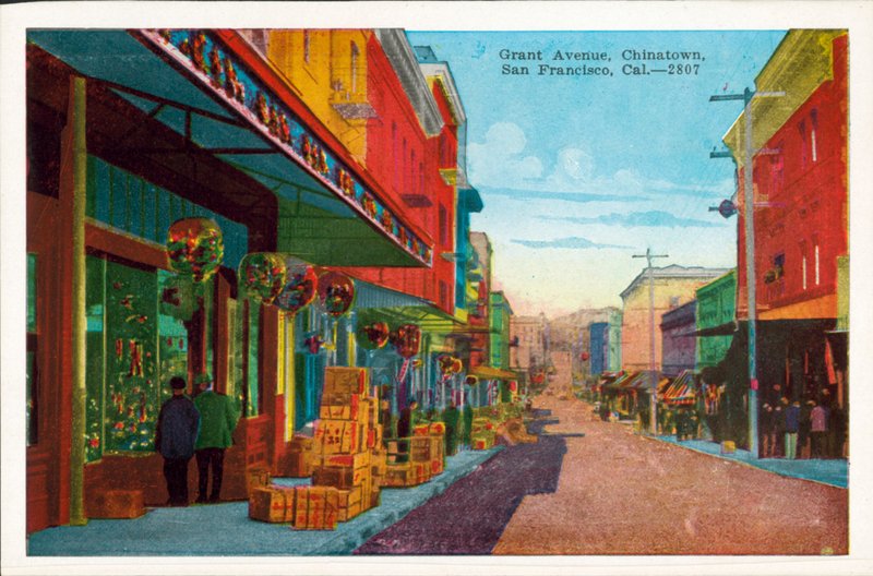 Grant Avenue, Chinatown, San Francisco, Californië (ingekleurde foto) door American Photographer