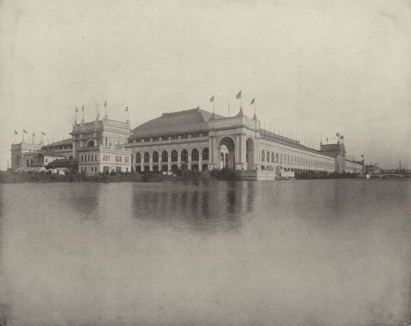 Fabrieksgebouw vanaf het Noordelijke Einde van het Beboste Eiland door American Photographer