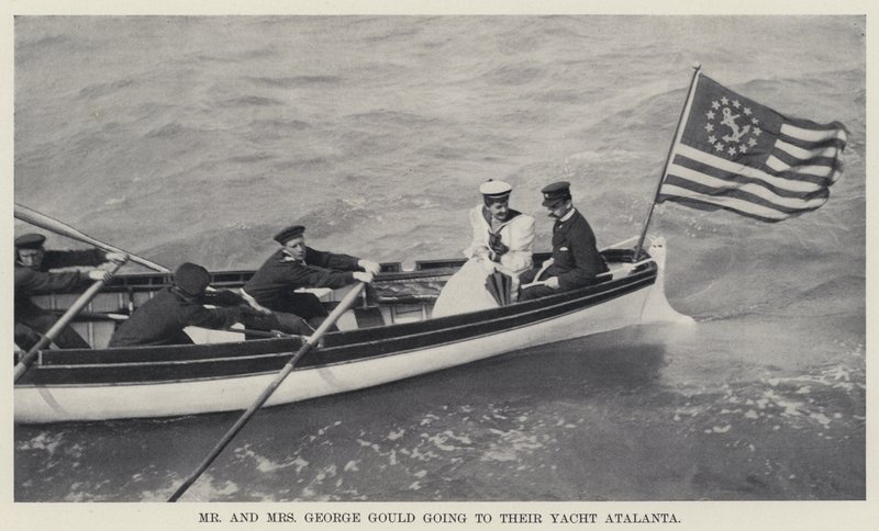 De heer en mevrouw George Gould op weg naar hun jacht Atalanta door American Photographer