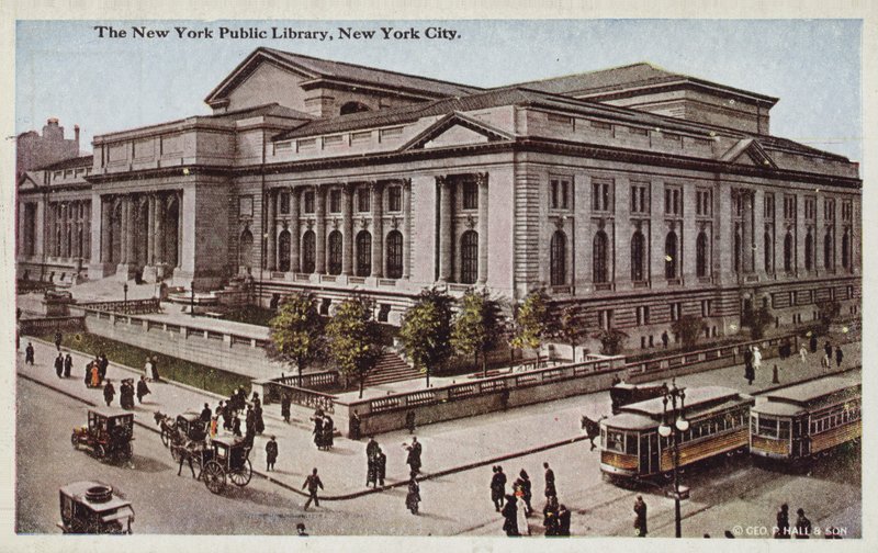 Openbare bibliotheek van New York, New York City, VS (ingekleurde foto) door American Photographer