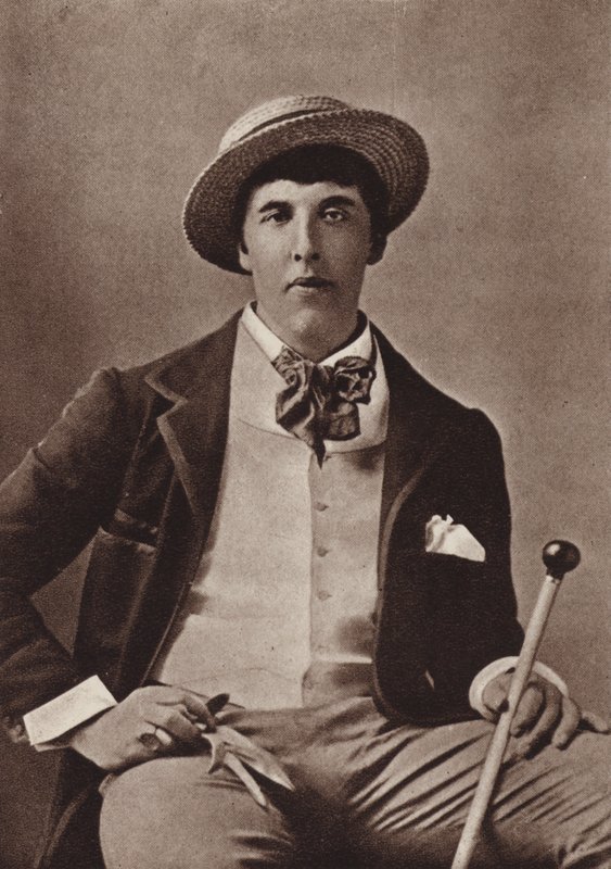 Oscar Wilde, Ierse dichter en toneelschrijver, in Amerika (z/w foto) door American Photographer