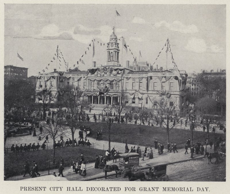 Huidig stadhuis versierd voor Grant Memorial Day door American Photographer