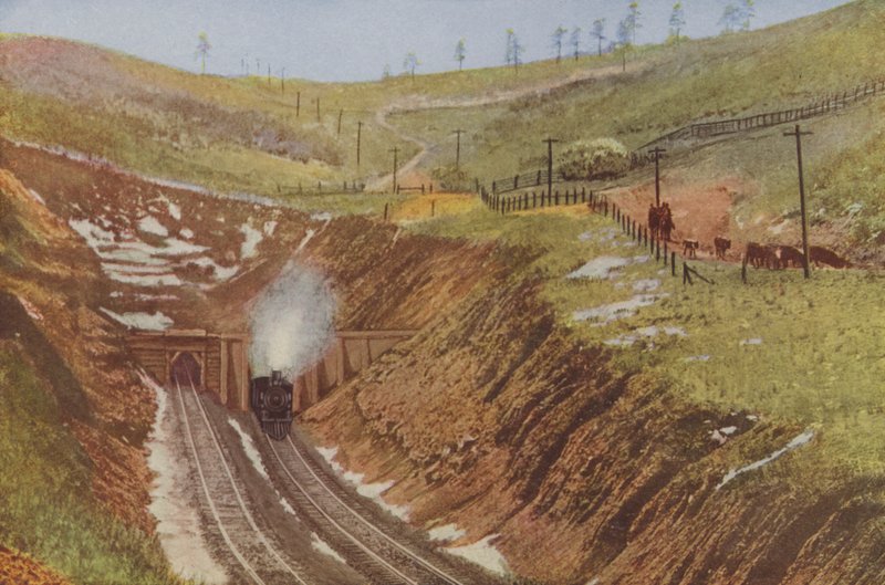 Raton Tunnel, hoogste punt van de Santa Fe (gekleurde foto) door American Photographer