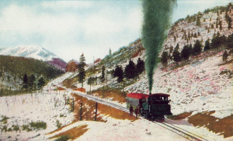 Ruxton Park, Mt Baldy in de verte, Pikes Peak Cog Road, Colorado (kleurenfoto) door American Photographer