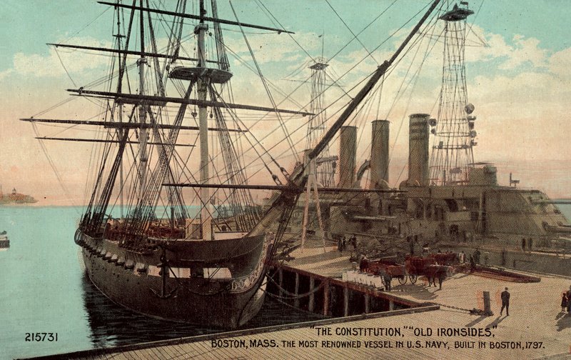 De Constitution, Old Ironsides, Boston, Massachusetts, het beroemdste schip van de Amerikaanse marine (kleurenfoto) door American Photographer