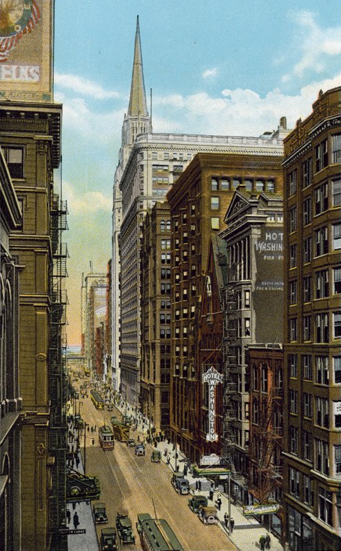 Washington Street, kijkend naar het Oosten vanaf Wells Street door American Photographer