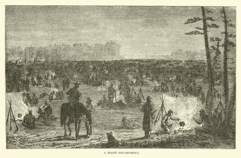 Een nachtelijk kampement, december 1862 door American School