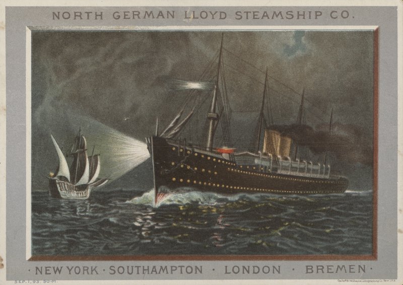 Advertentie voor de North German Lloyd Steamship Company door American School