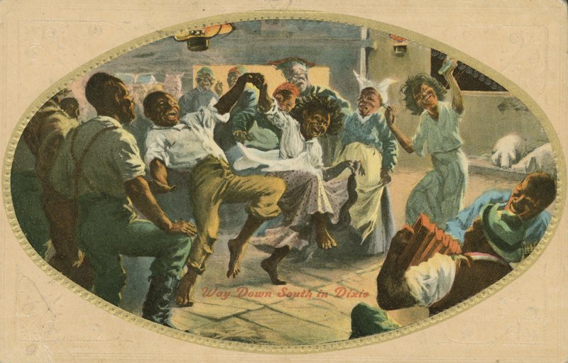 Afrikaanse Amerikaan dansend in Dixie door American School
