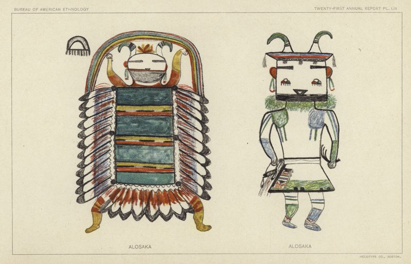 Alosaka (kleurenlitho) door American School
