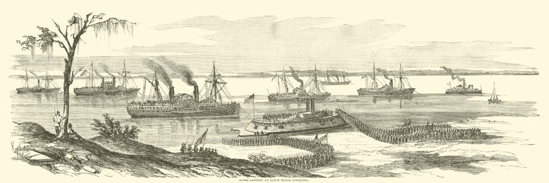 Banks die landt in Baton Rouge, Louisiana, maart 1863 door American School