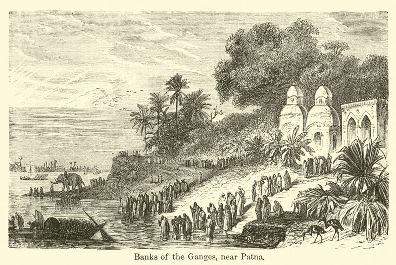 Oevers van de Ganges, bij Patna door American School