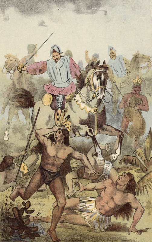 Gevecht met de Indianen van de Vega door American School