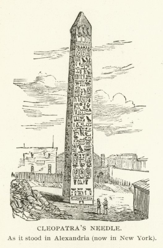 Naald van Cleopatra, zoals het stond in Alexandrië, nu in New York door American School
