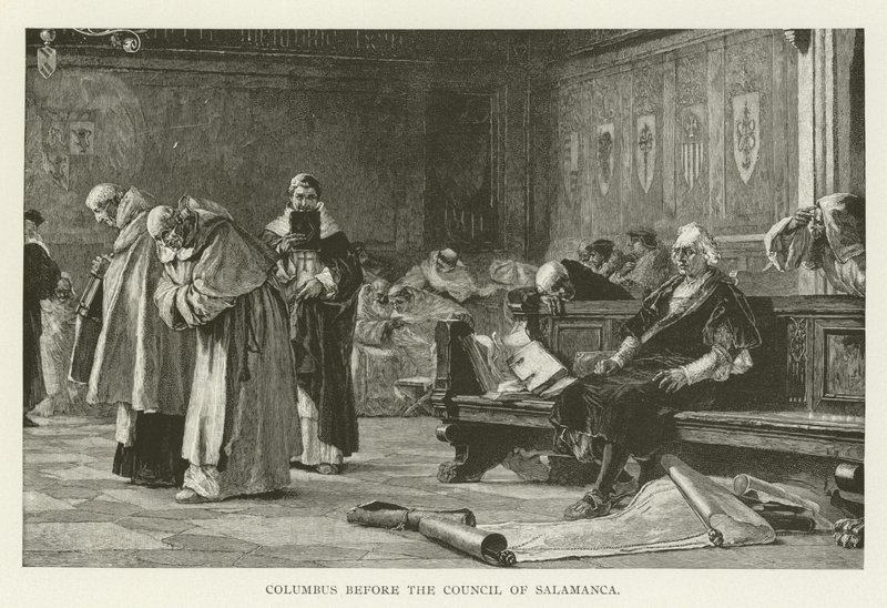 Columbus voor de Raad van Salamanca door American School