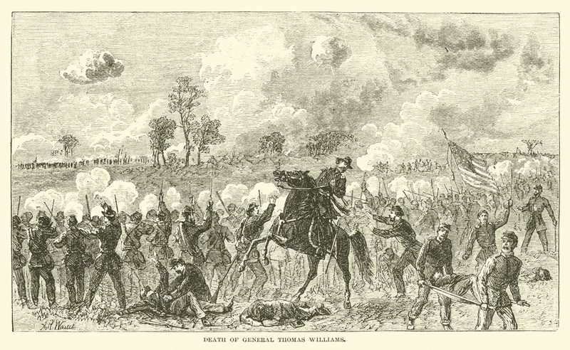 Dood van generaal Thomas Williams, augustus 1862 door American School