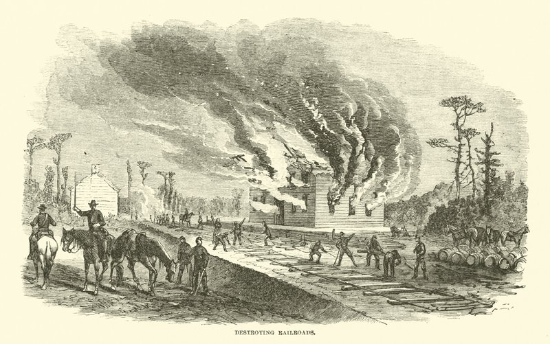 Spoorwegen vernietigen, april 1863 door American School