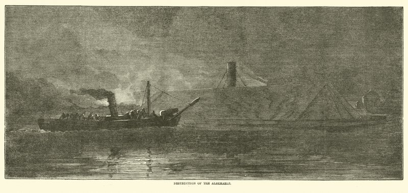 Vernietiging van de Albemarle, oktober 1864 door American School