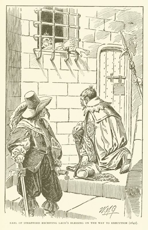 Graaf van Strafford ontvangt Lauds zegen op weg naar executie (1641) (gravure) door American School