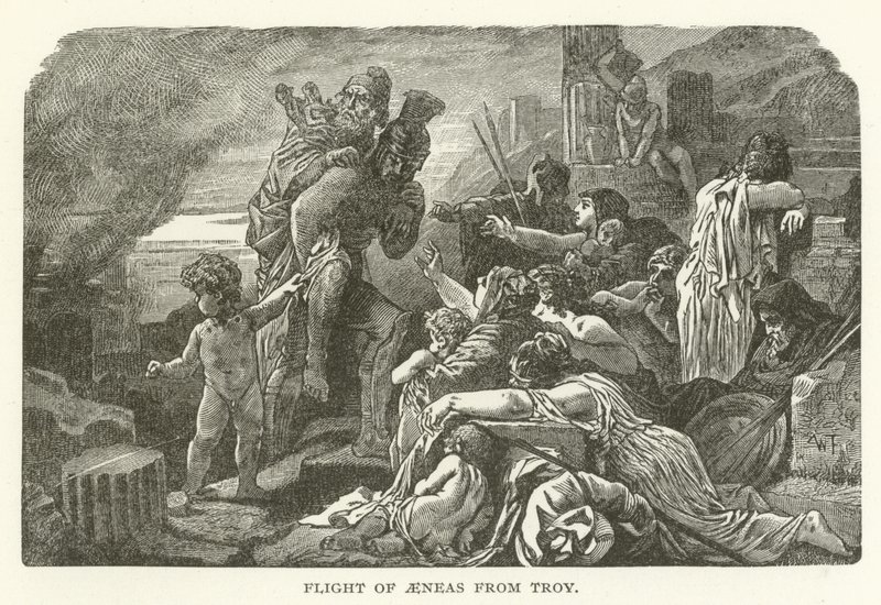 Vlucht van Aeneas uit Troje door American School