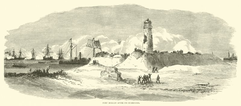 Fort Morgan na de overgave, augustus 1864 door American School