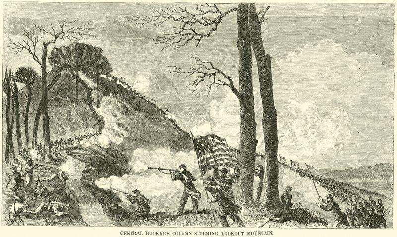 Kolom van generaal Hooker bestormt Lookout Mountain, november 1863 door American School