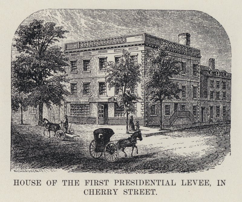 Huis van de eerste presidentiële ontvangst in Cherry Street door American School