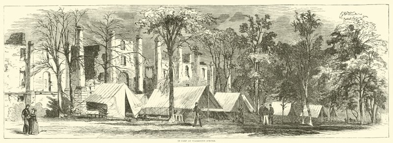 In kamp bij Warrenton Springs door American School