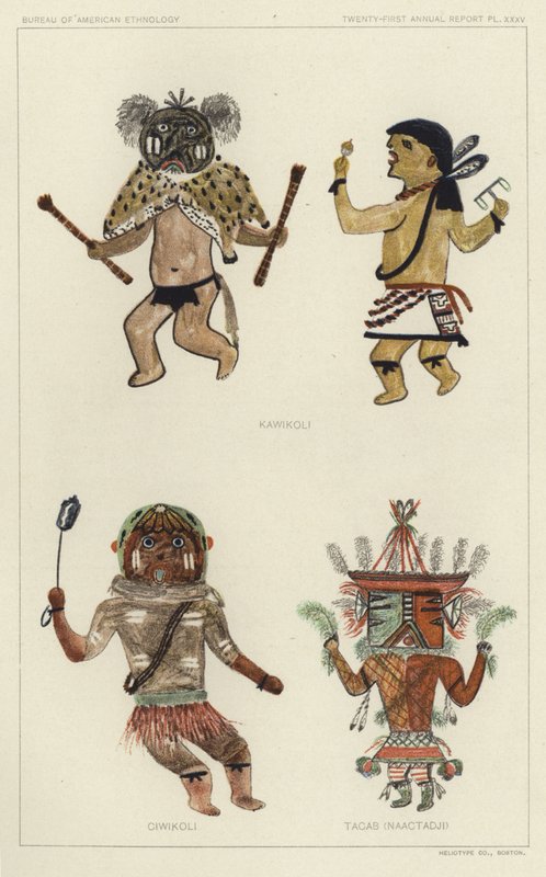 Kawikoli, Ciwikoli, Tacab (Naactadji) (kleurenlitho) door American School