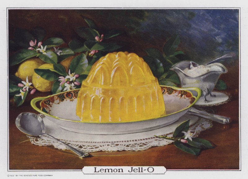 Citroen Jell-O, reclame gemaakt voor de Genesee Pure Food Company, Le Roy, New York, USA (kleurenlitho) door American School