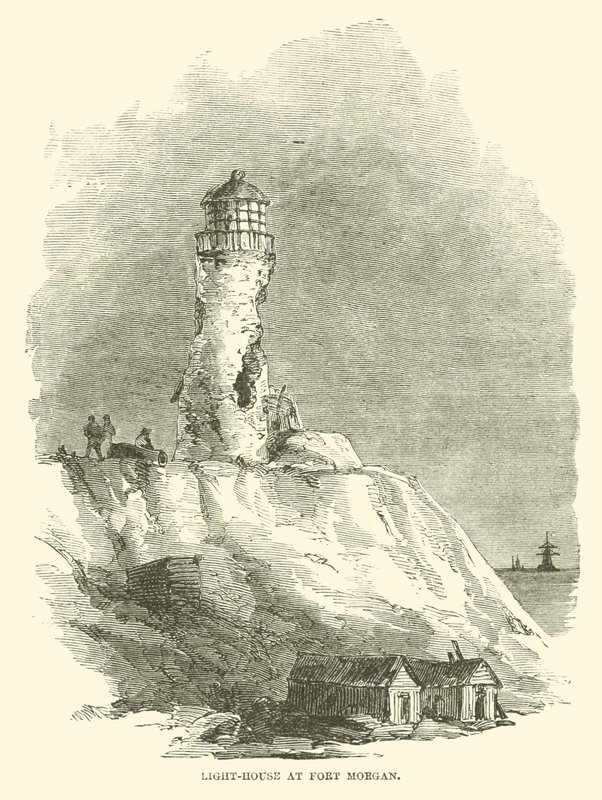Vuurtoren bij Fort Morgan, augustus 1864 door American School
