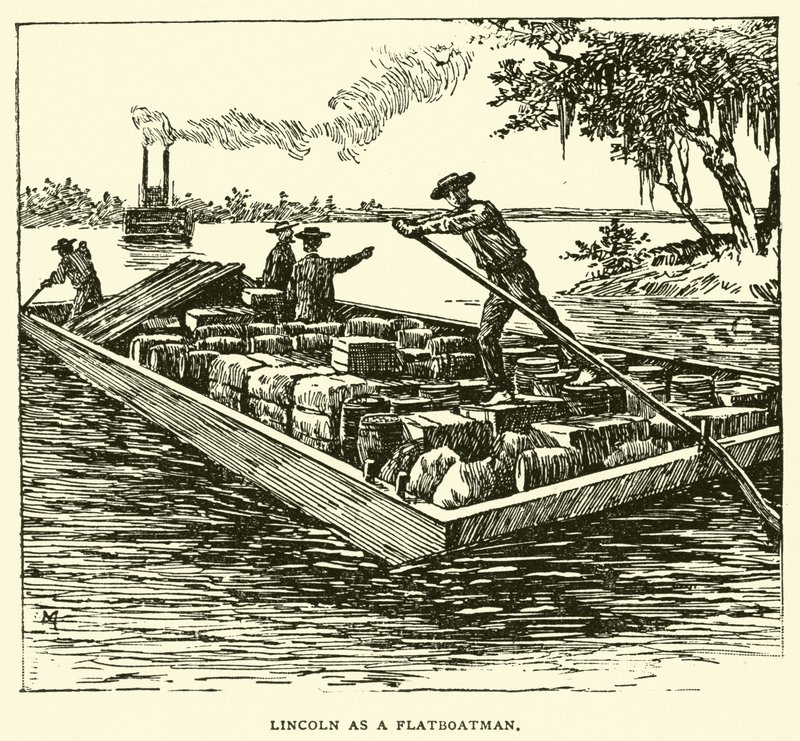 Lincoln als platbootman door American School
