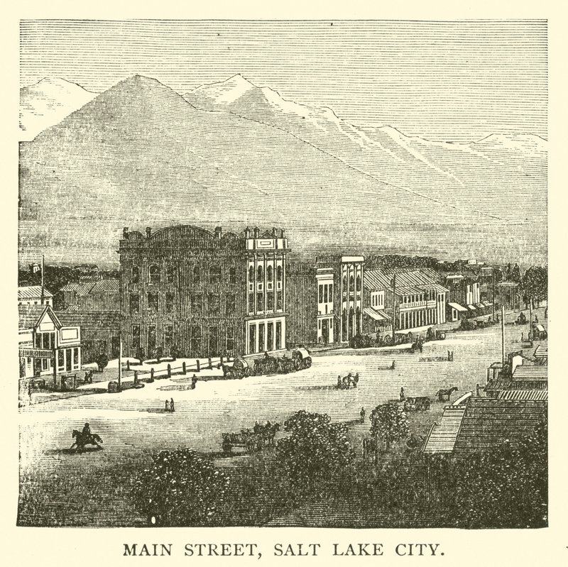 Main Street, Salt Lake City (gravure) door American School