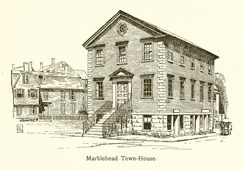 Stadhuis van Marblehead (gravure) door American School