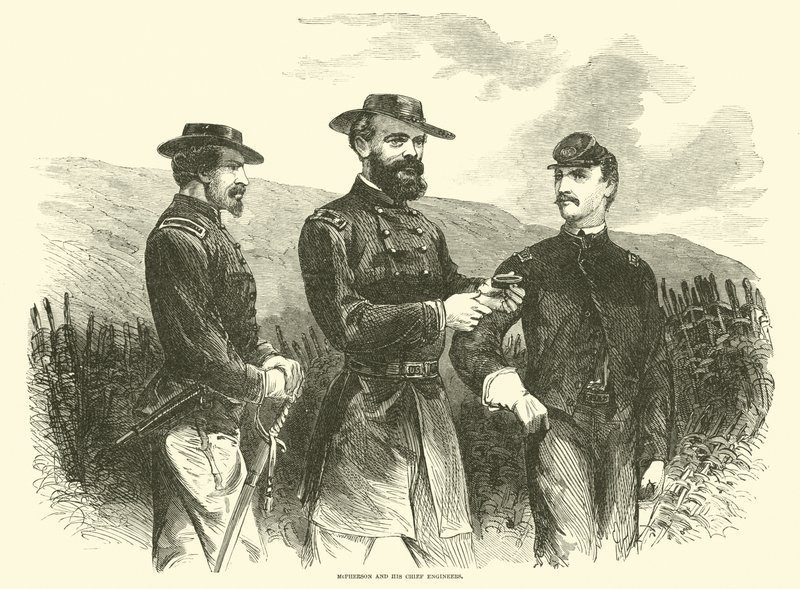 McPherson en zijn hoofdingenieurs, mei 1863 door American School