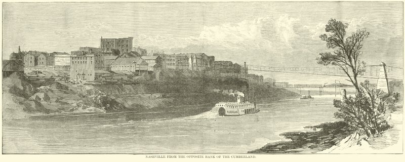 Nashville vanaf de overkant van de Cumberland, december 1864 door American School