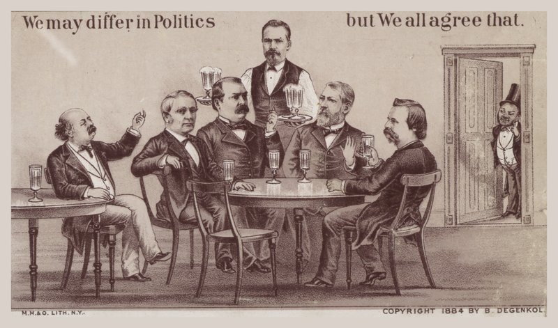 Politici genieten van Drankjes rond de tafel door American School