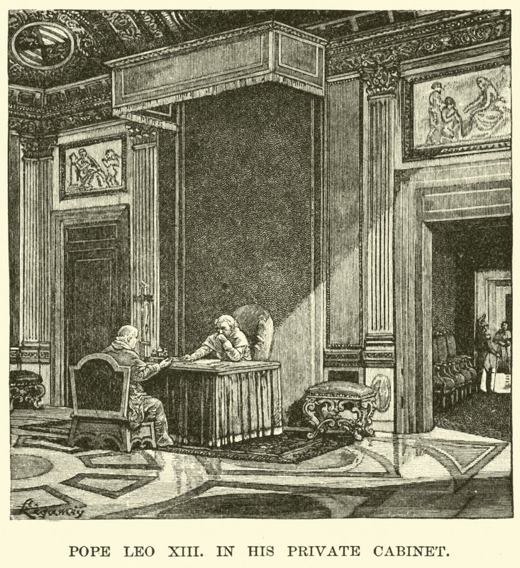 Paus Leo XIII in zijn Privékabinet door American School