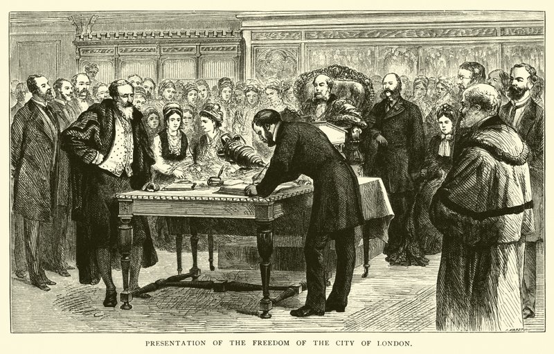 Overhandiging van de Vrijheid van de Stad Londen door American School