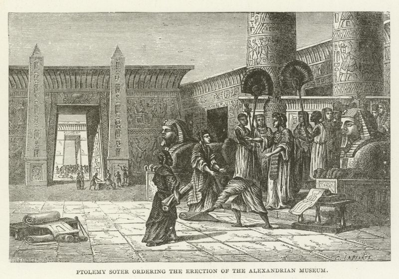 Ptolemaeus Soter beveelt de oprichting van het Alexandrijnse Museum door American School