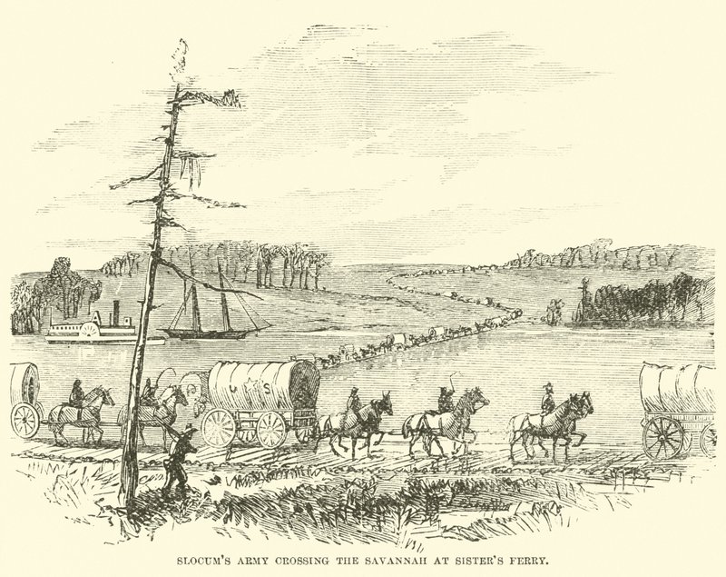 Slocums leger steekt de Savannah over bij Sisters Ferry, januari 1865 door American School