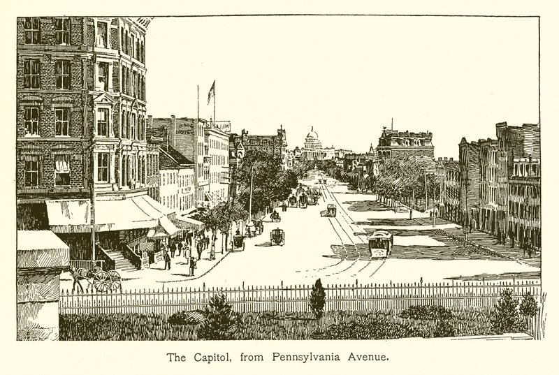 Het Capitool, vanaf Pennsylvania Avenue door American School