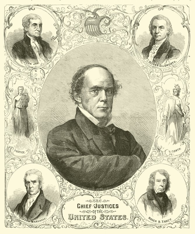 De opperrechters van de Verenigde Staten, augustus 1864 door American School