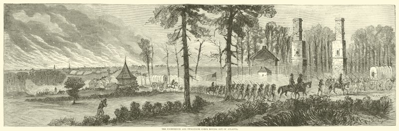 Het Veertiende en Twintigste Korps vertrekken uit Atlanta, november 1864 door American School
