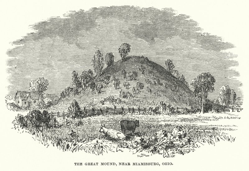 De Grote Heuvel, nabij Miamisburg, Ohio (gravure) door American School