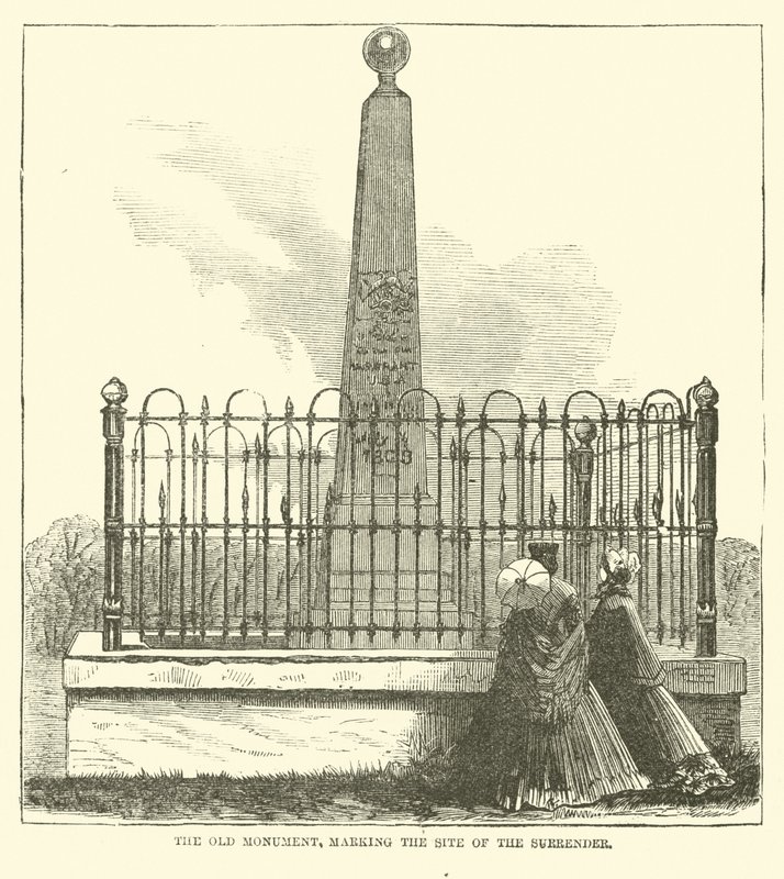 Het oude monument, markering van de overgave door American School